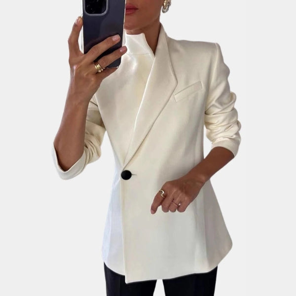 The Bridget Asymmetric Stand-Collar Blazer