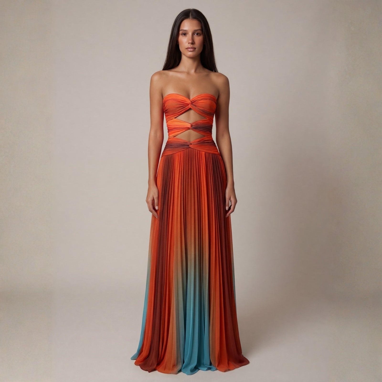 The Santorini Cut-Out Ombré Maxi Dress
