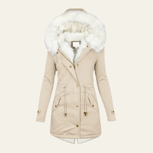 The Aspen Belted Faux-Fur Hooded Parka