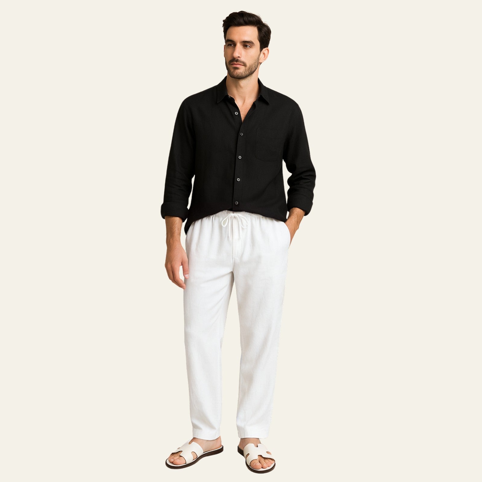 The Atlas Linen Set White