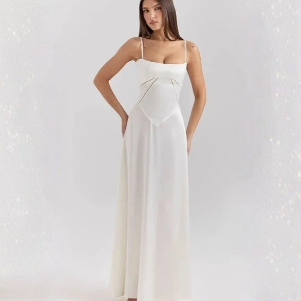 The Mirrorcurve Satin-Finish Maxi Dress