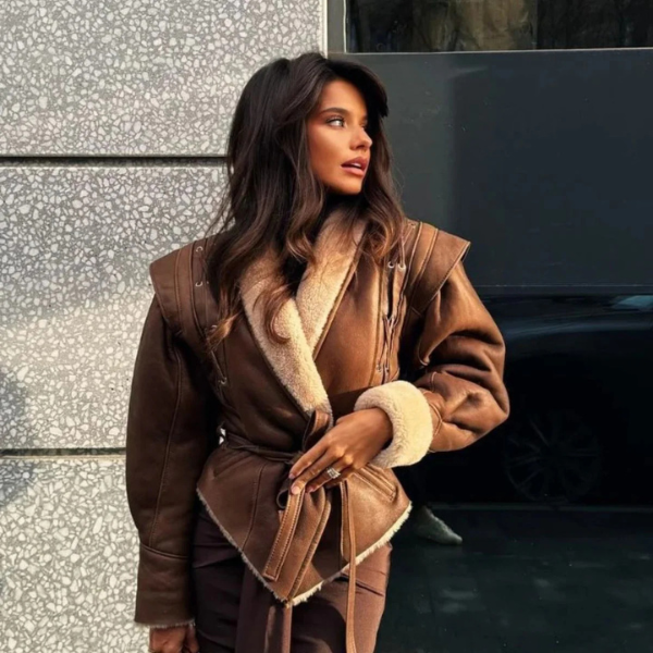 The Cortina Faux Shearling Belted Jacket