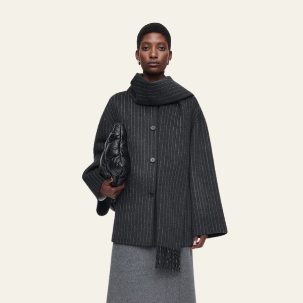 The Geneva Wool Pinstripe Coat