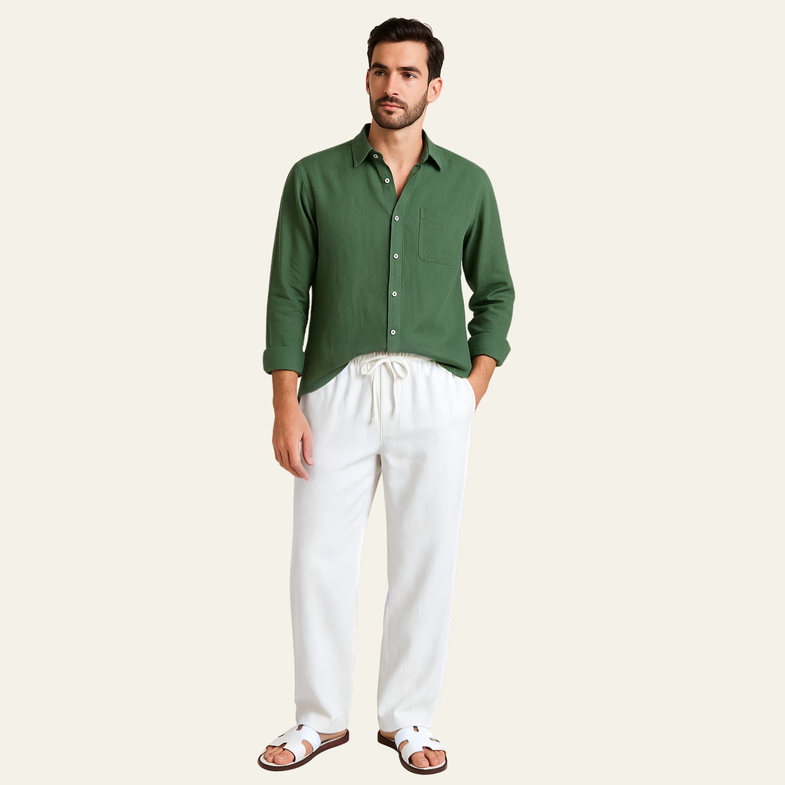 The Atlas Linen Set White