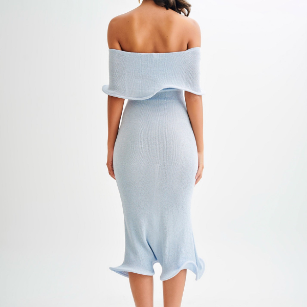 The St. Moritz Off-Shoulder Knit Midi Dress