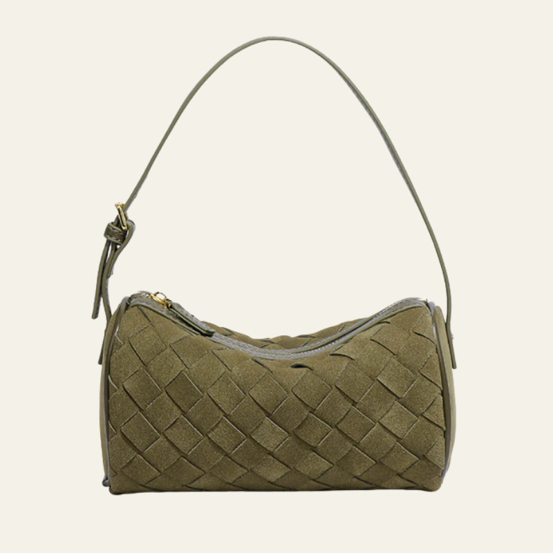The Siena Woven Suede Shoulder Bag