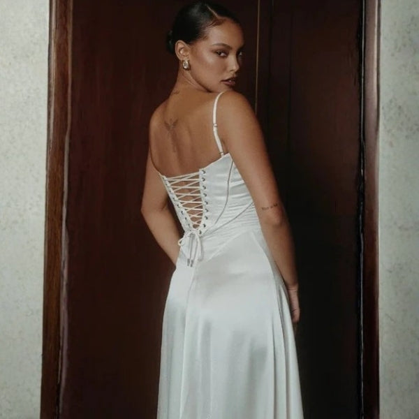 The Mirrorcurve Satin-Finish Maxi Dress