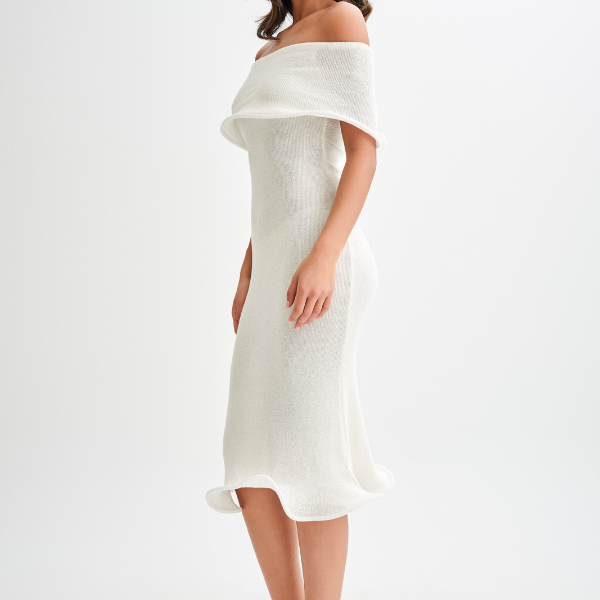 The St. Moritz Off-Shoulder Knit Midi Dress