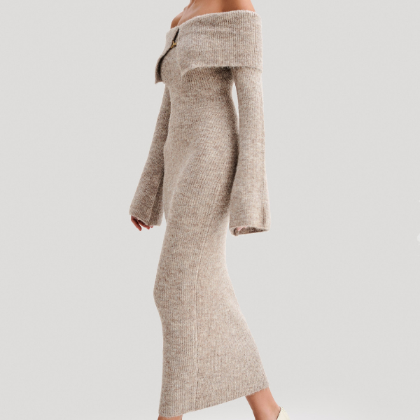 The Edinburgh Off-Shoulder Knit Dress