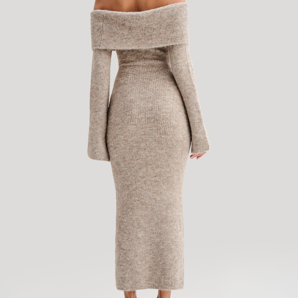 The Edinburgh Off-Shoulder Knit Dress