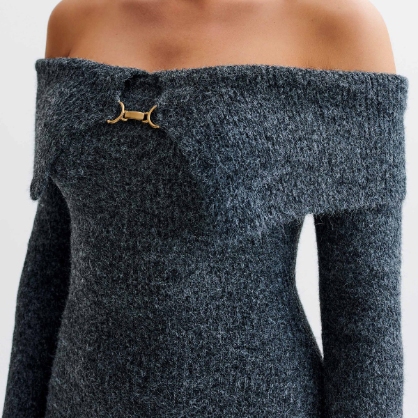 The Edinburgh Off-Shoulder Knit Dress