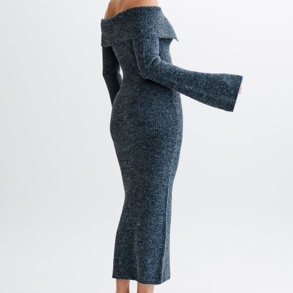 The Edinburgh Off-Shoulder Knit Dress