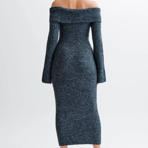 The Edinburgh Off-Shoulder Knit Dress