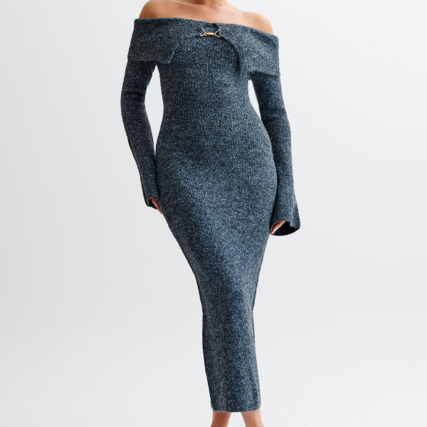 The Edinburgh Off-Shoulder Knit Dress