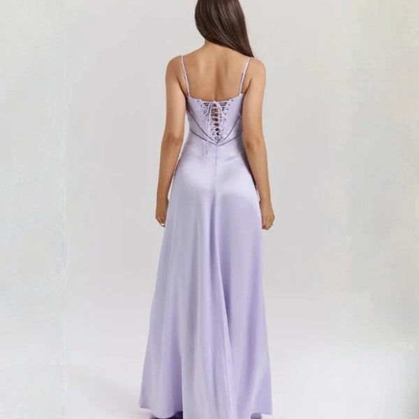 The Mirrorcurve Satin-Finish Maxi Dress