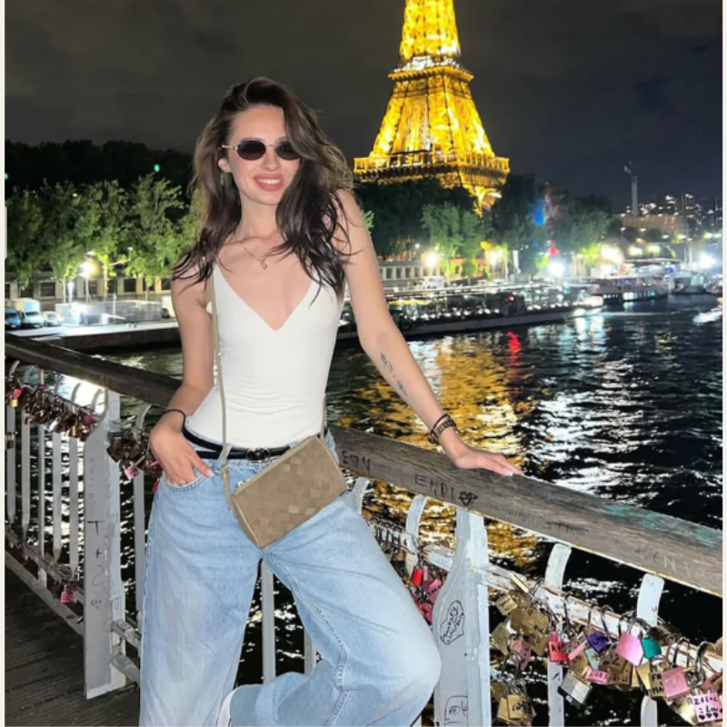 The Siena Woven Suede Shoulder Bag