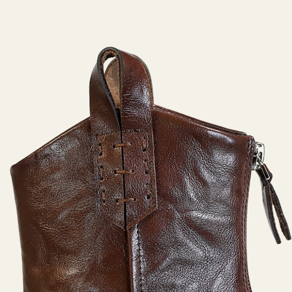 The Dakota Zip-Detail Block Heel Ankle Boots