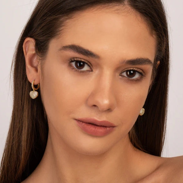 The Riviera Pavé Heart Drop Earrings