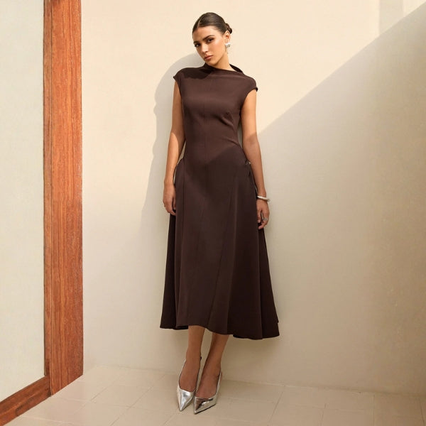 The Firenze Drape-Detail Midi Dress