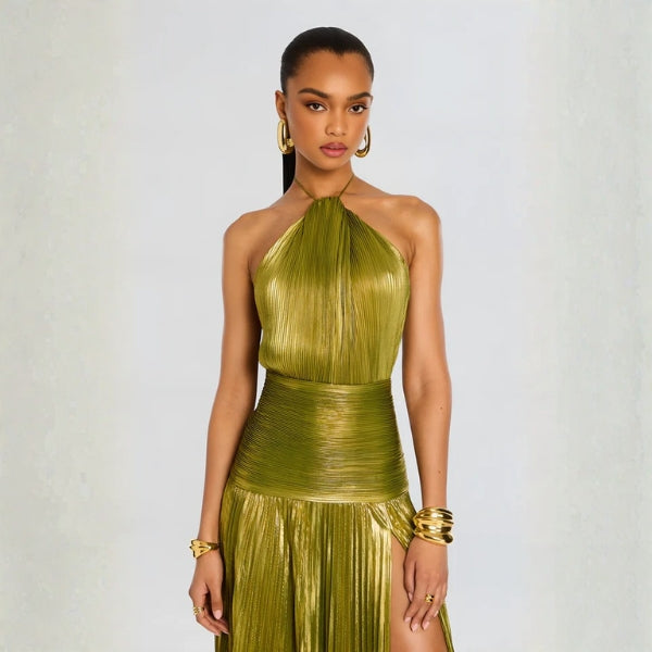 The Peridot Halter Maxi Dress