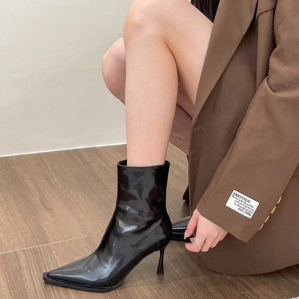 The Monaco Pointed-Toe Zip Ankle Boots