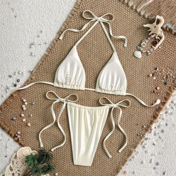 The Shoreline Palm-Embellished Bikini Set