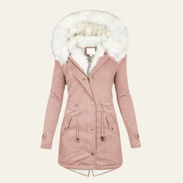 The Aspen Belted Faux-Fur Hooded Parka