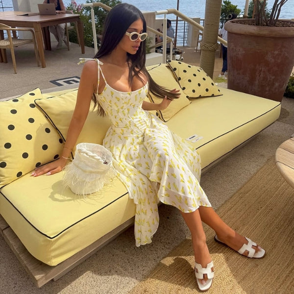 The Amalfi Floral Print Midi Dress