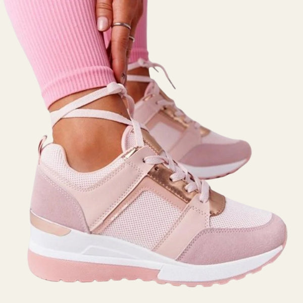 The Verona Metallic-Panel Wedge Sneakers