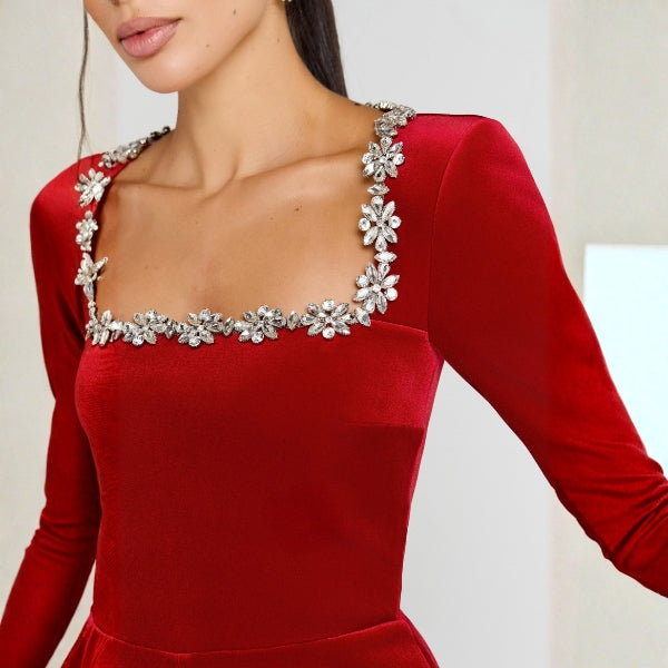 The Monaco Embellished Square-Neck Jumpsuit