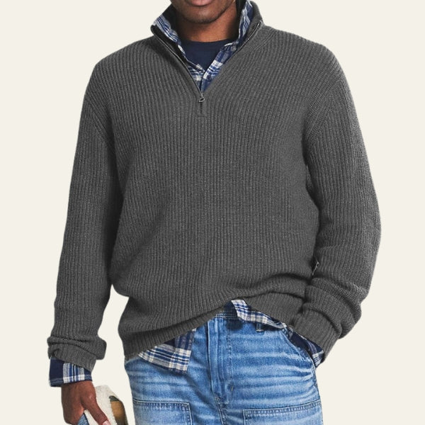 The Highland Ribbed Quarter-Zip Knit