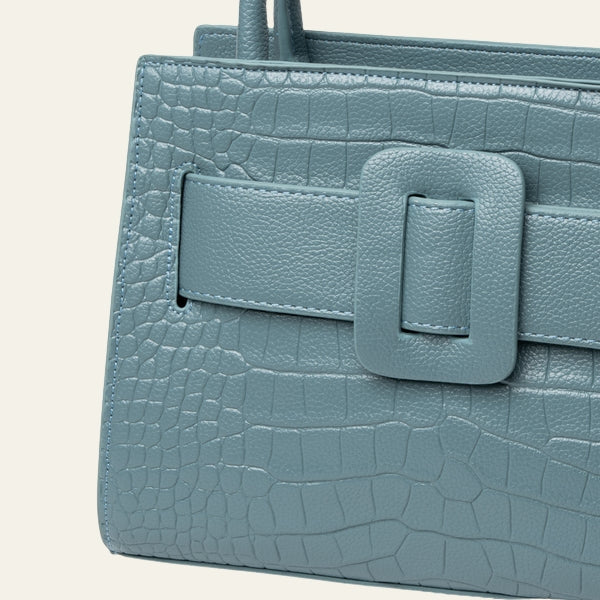 The Florence Buckle-Front Top-Handle Tote