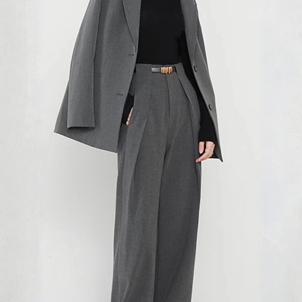 The Zurich Wrap-Waist Pleated Wide-Leg Trouser