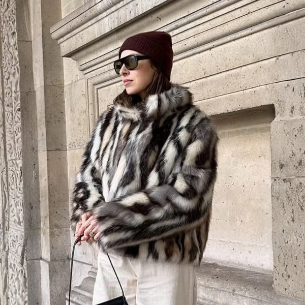 The Soho Cropped Plush Faux-Fur Jacket