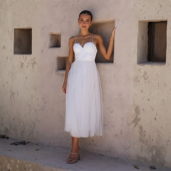 The Verona Tulle Corset Midi Dress