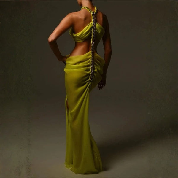 The Callista Draped Cutout Maxi Dress