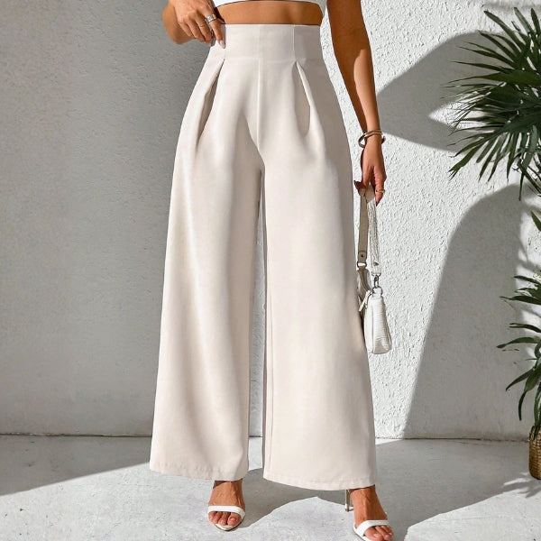 The Capri Pleated Wide-Leg Trousers