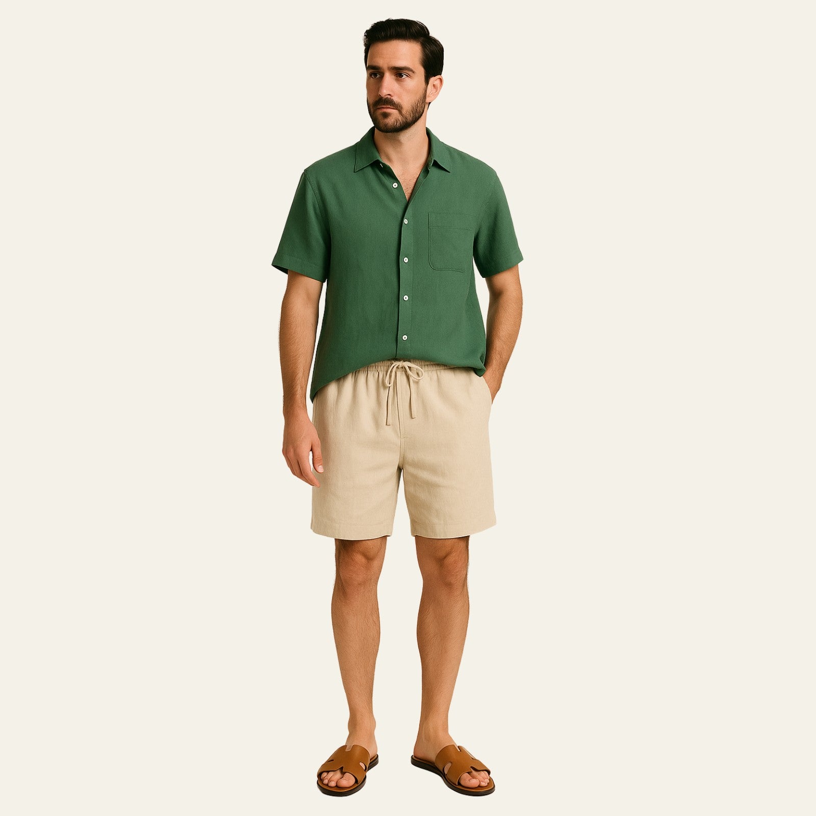 The Riviera Linen Set Beige