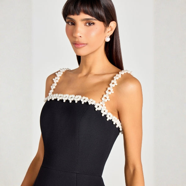 The Bellagio Floral-Trim Mini Dress