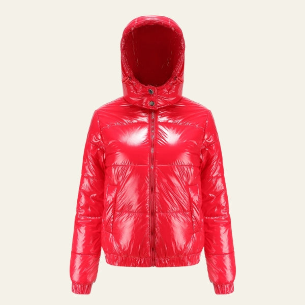 The Oslo Gloss-Finish Hooded Puffer Jacket