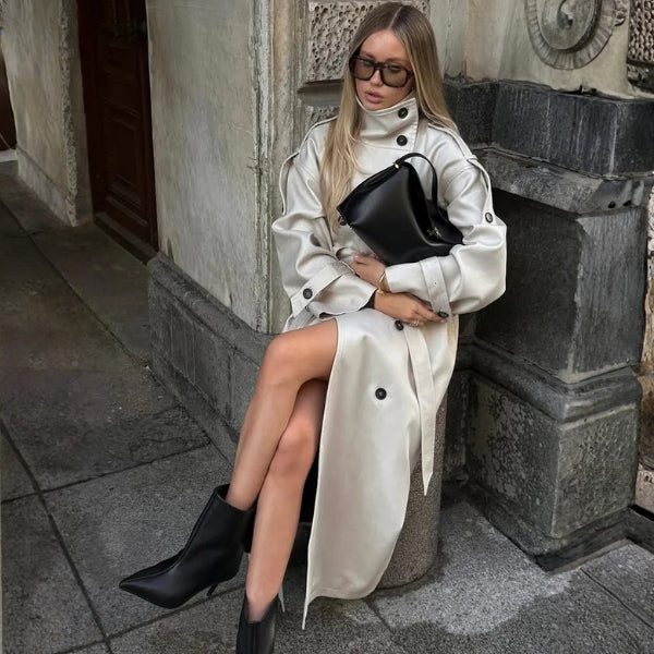 The Paris Belted Double-Breasted Trench Coat