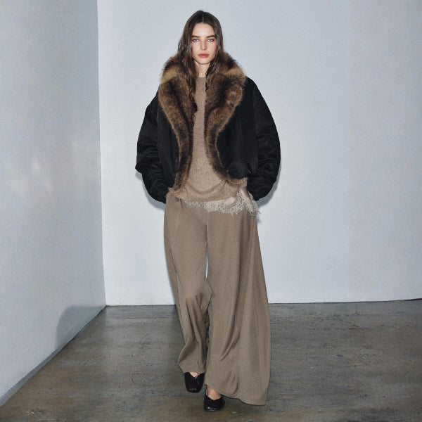 The Aspen Faux-Fur Collar Bomber Jacket