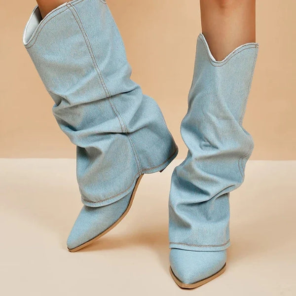 The Dallas Denim Slouch Boot