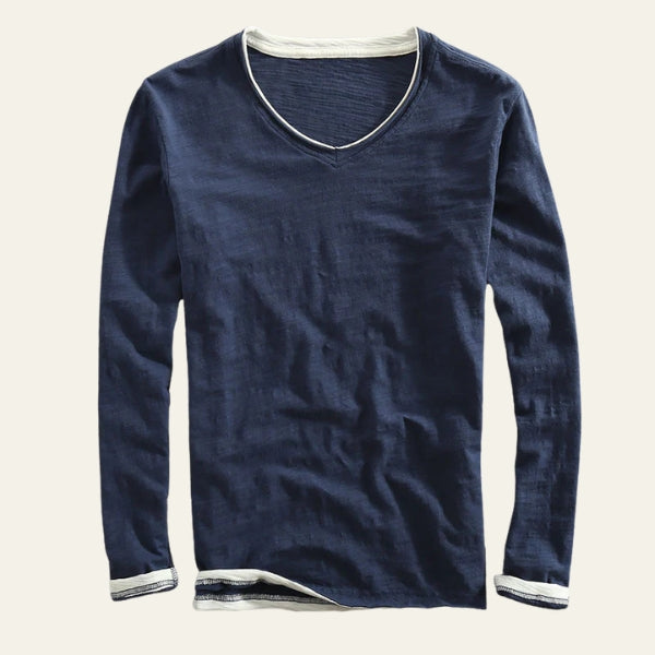 The Riviera Layered V-Neck Long-Sleeve Tee