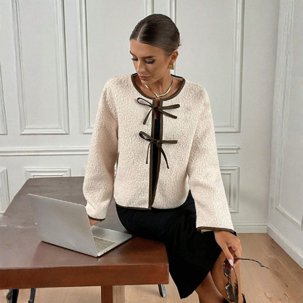 The Florence Bow-Trim Bouclé Jacket