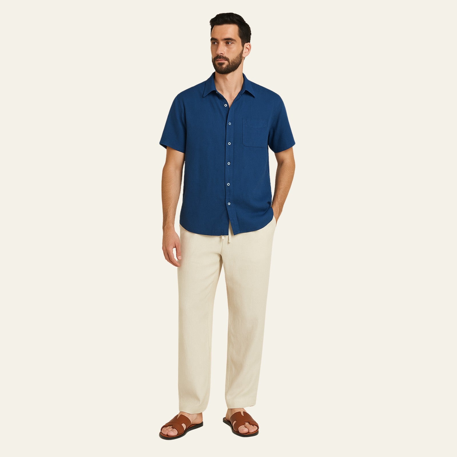 The Provençal Linen Set Beige