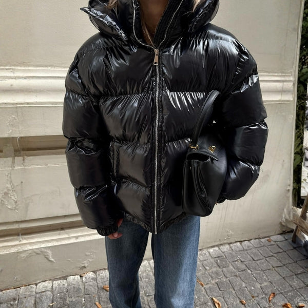 The Soho Gloss-Finish Hooded Puffer Jacket