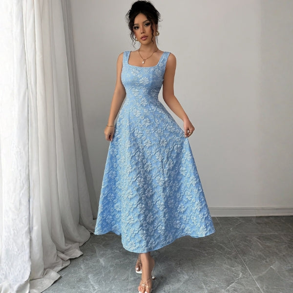 The Santorini Jacquard Floral Maxi Dress