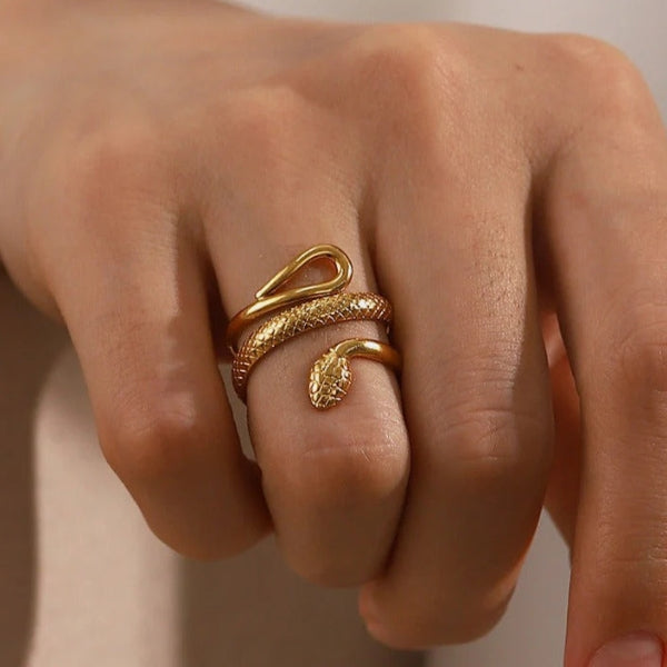 The Athens Textured Snake Wrap Ring