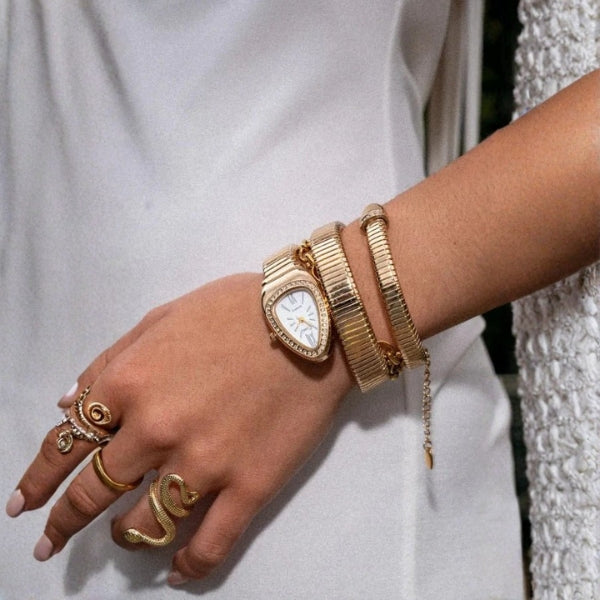 The Serpentine Wrap Crystal-Trim Watch